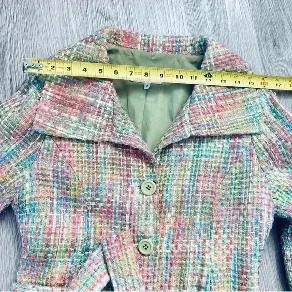 RW&CO PASTEL PINK LILAC BLUE TWEED FALL JACKET SIZE  6 - Picture 7 of 16